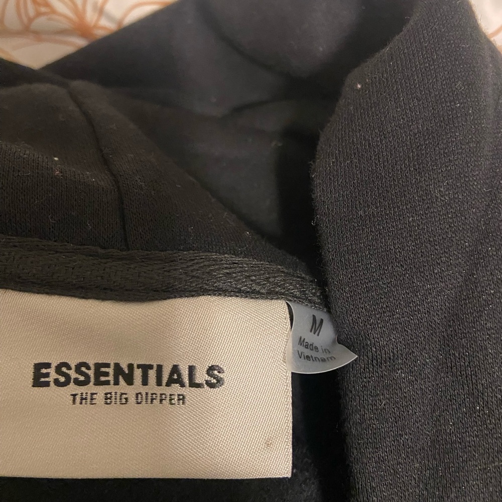 Essentials Black Hoodie with Label Detail - Picture 2 of 3